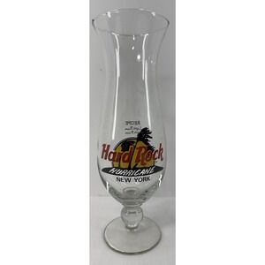 Hard Rock Cafe "New York" Hurricane Glass 10" Tall Collectible Barware